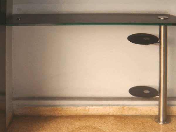 Barra cocina vidrio templado y acero