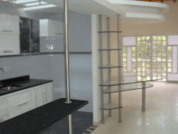 Barra cocina vidrio templado y acero